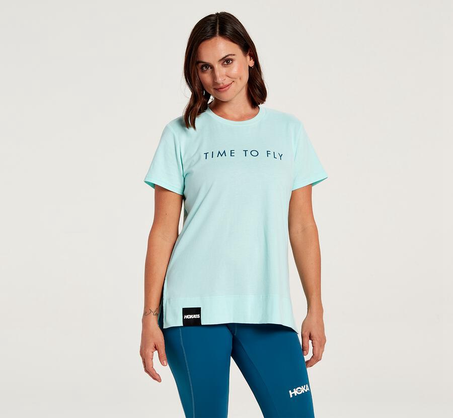 Hoka One One Tee Womens Blue - Brand - 28593FWZJ